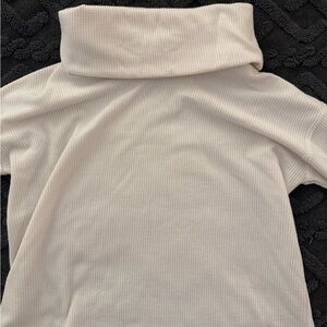 Lou & Grey White Waffle Knit Long Sleeve Top XS